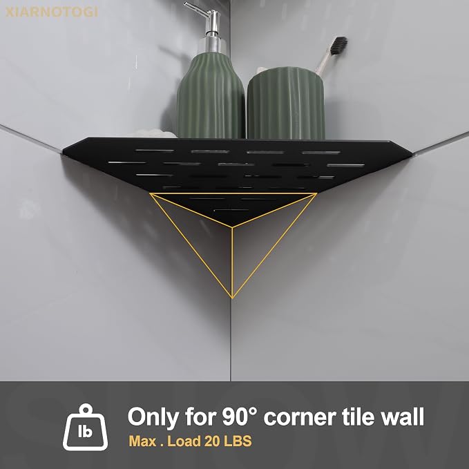 Recessed Corner Shower Shelf, Heavy Duty Shower Shelf, Grout in Bathroom Shelves - Image 4