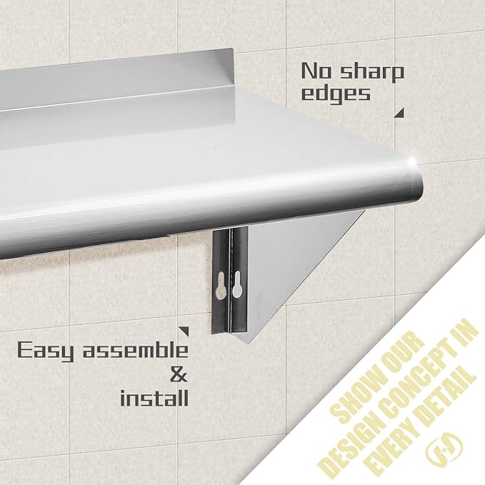 HALLY SINKS & TABLES H Stainless Steel Shelf 18 x 24 Inches, 300 lb, Commercial - Image 5