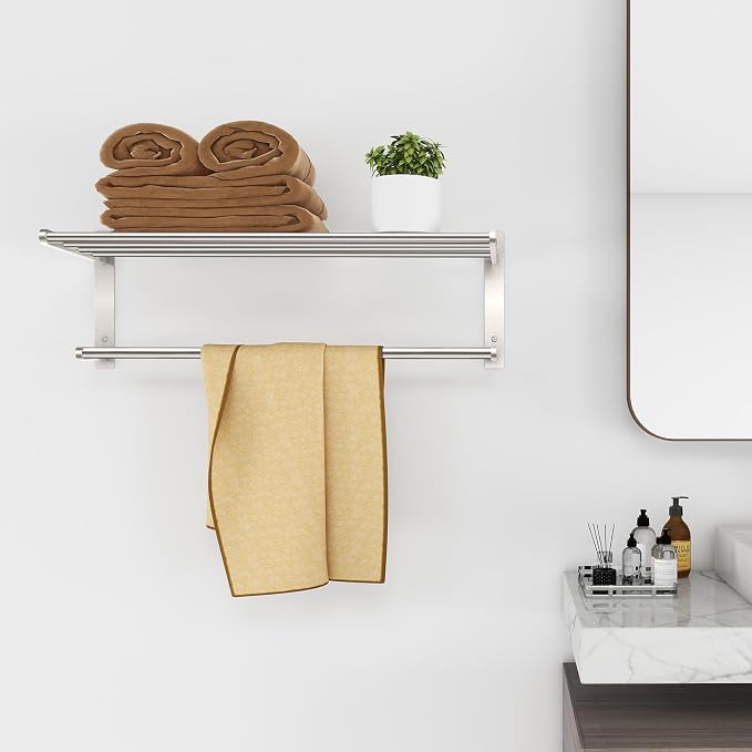 Towel Racks for Bathroom, 2 Tier Bathroom Shelf - Image 6