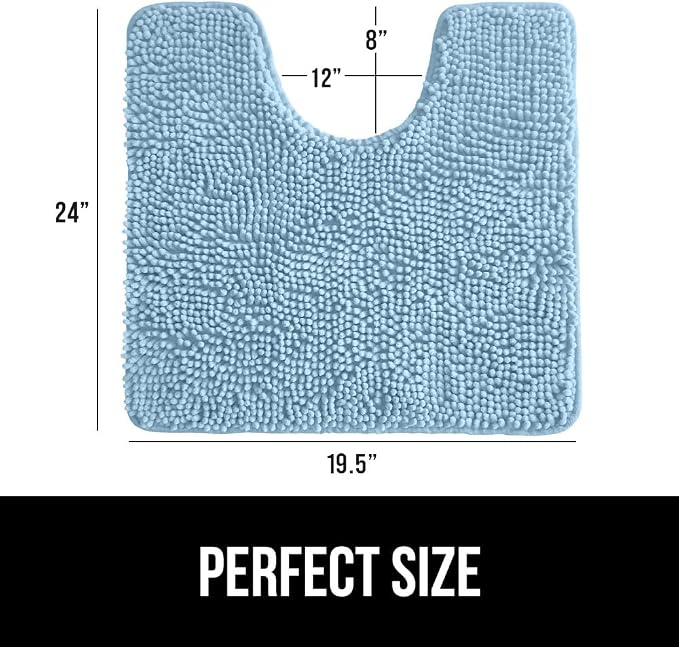 GORILLA GRIP Plush Absorbent Shaggy Chenille Bath Rug Mat - Image 2