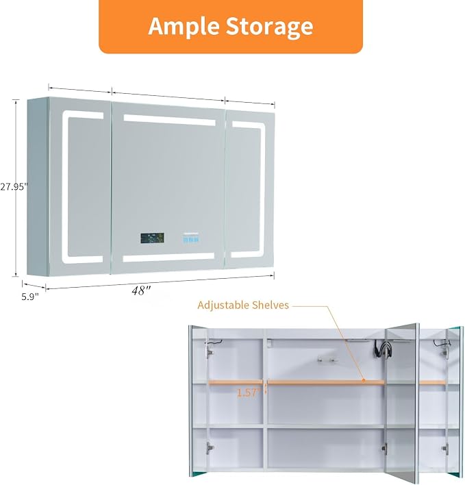 VINGLI LED Lighted Medicine Cabinet - Image 2