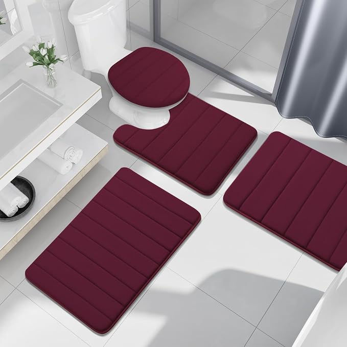 Buganda Memory Foam Bath Mat, Ultra Soft and Non-Slip Bathroom Rugs, Water - Image 6