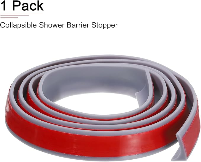 59"x0.8"x0.5" Collapsible Shower Barrier Stopper - Image 6
