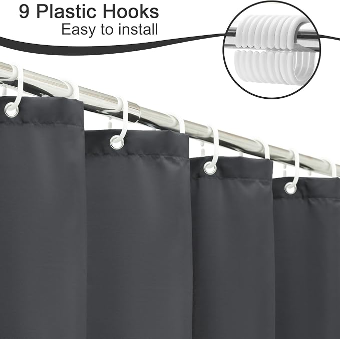AooHome Fabric Shower Curtain 54 Width x 72 Height Inch, Solid Color Bath - Image 6