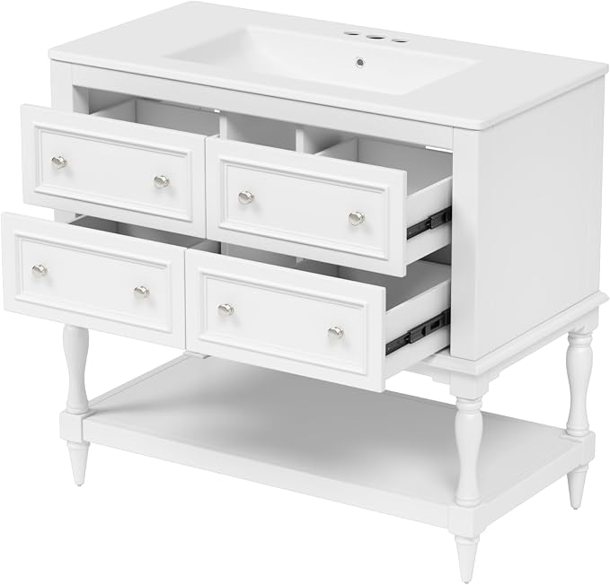 36 Inch White Bathroom Vanity - Image 6