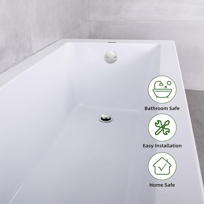 Brushed Nickel Bathtub Drain Tip-Toe Tub Trim Set - Image 5
