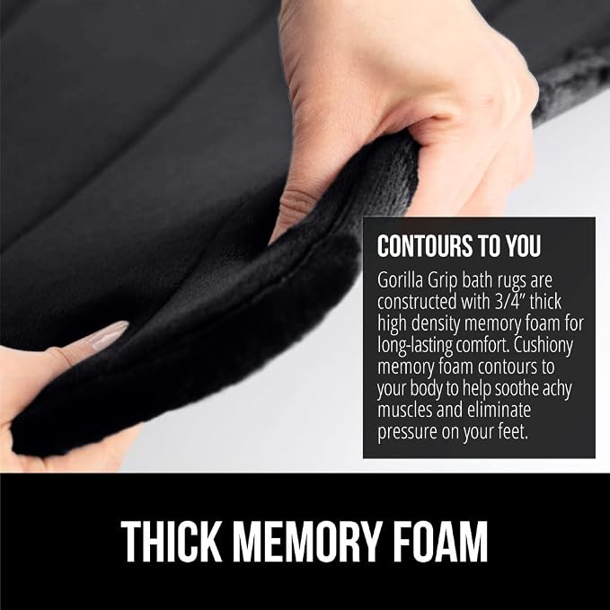 GORILLA GRIP Memory Foam Bath Mat, Soft Absorbent US Designed Bathroom Rug - Image 4