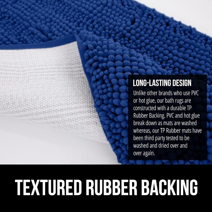 GORILLA GRIP Bath Rug Mat 36x24, Soft Absorbent Chenille, Quick Dry Microfiber - Image 5