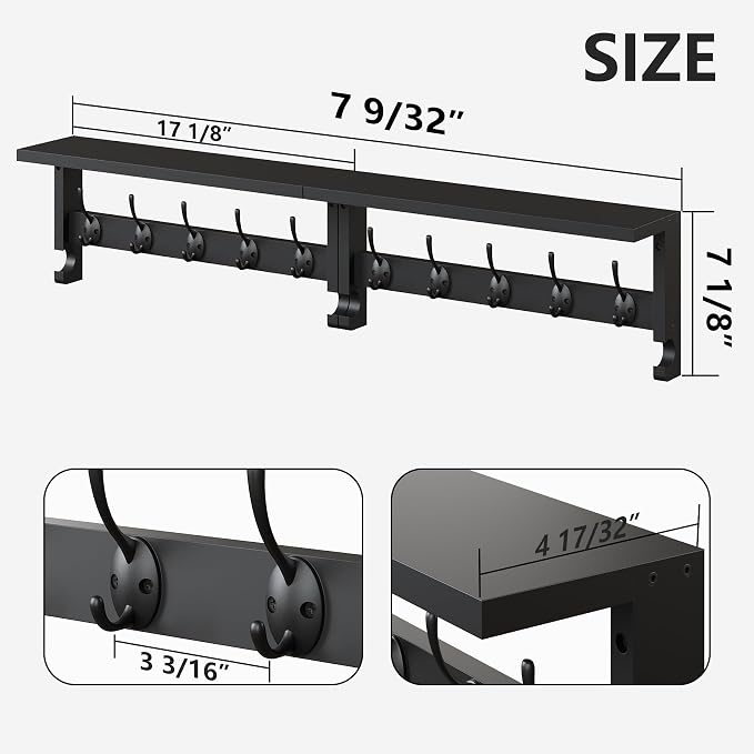 AMBIRD Coat Rack Wall Mount - Image 2