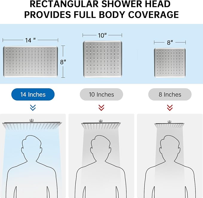 G-Promise All Metal 14 Inches Rain Shower Head - Image 4