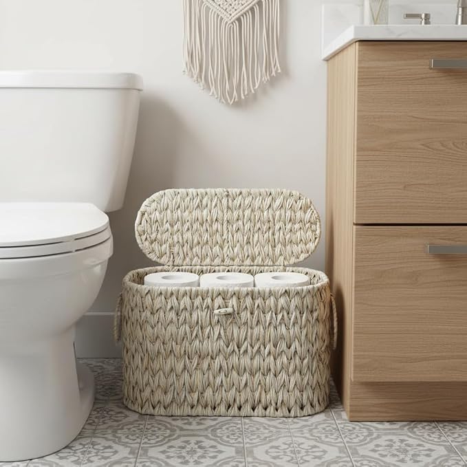 Toilet Paper Basket, Wicker Toilet Paper Storage - Image 2