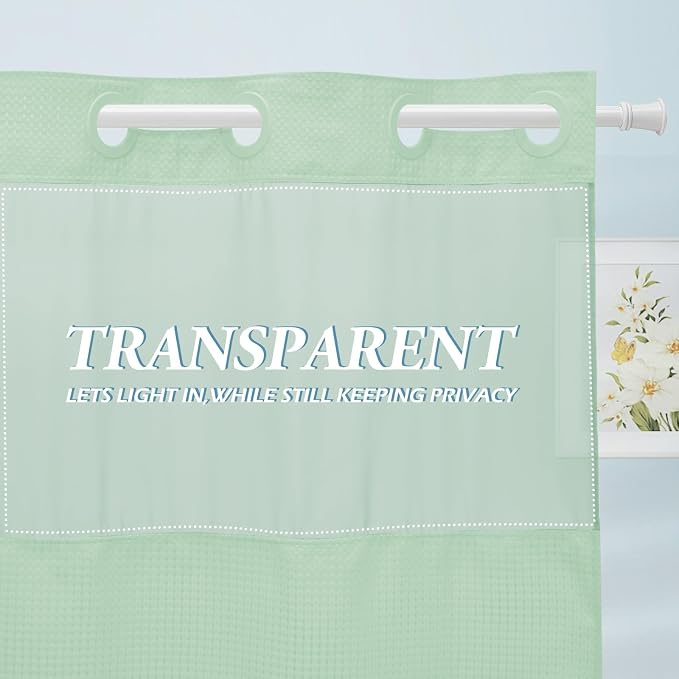 Mint Green Stall No Hook Shower Curtain - Image 5