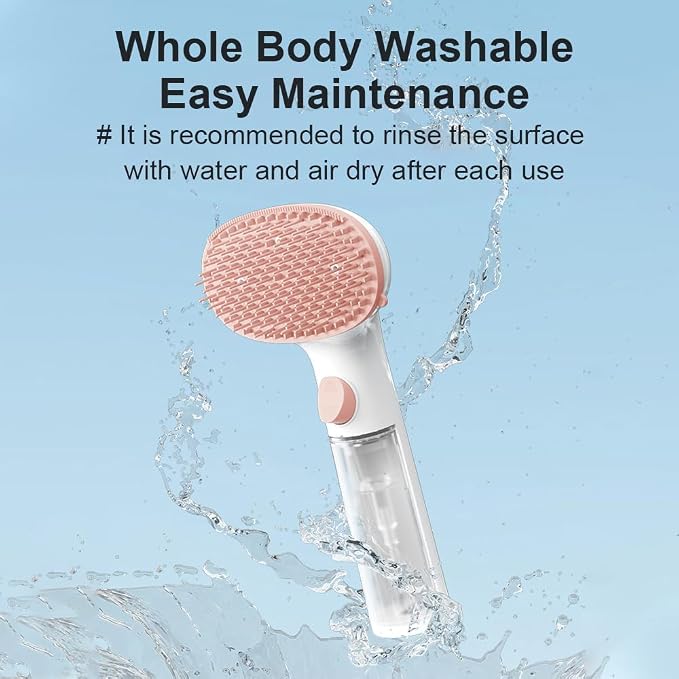 Dog Bath Brush, Scrubber Soft Silicone Head Pet Bathing Massage Brush Long - Image 4