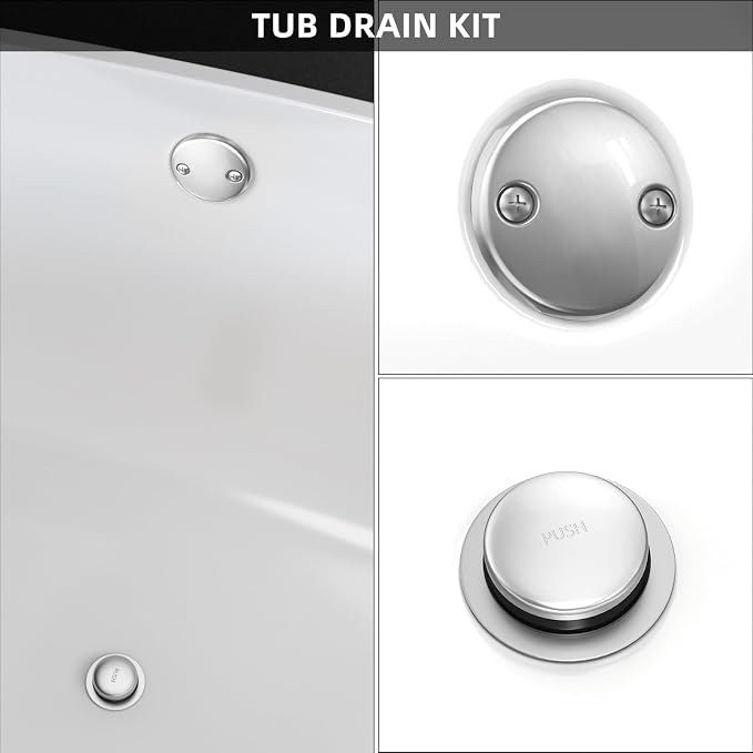 All Metal Tip-Toe Bathtub Drain Kit - Image 2
