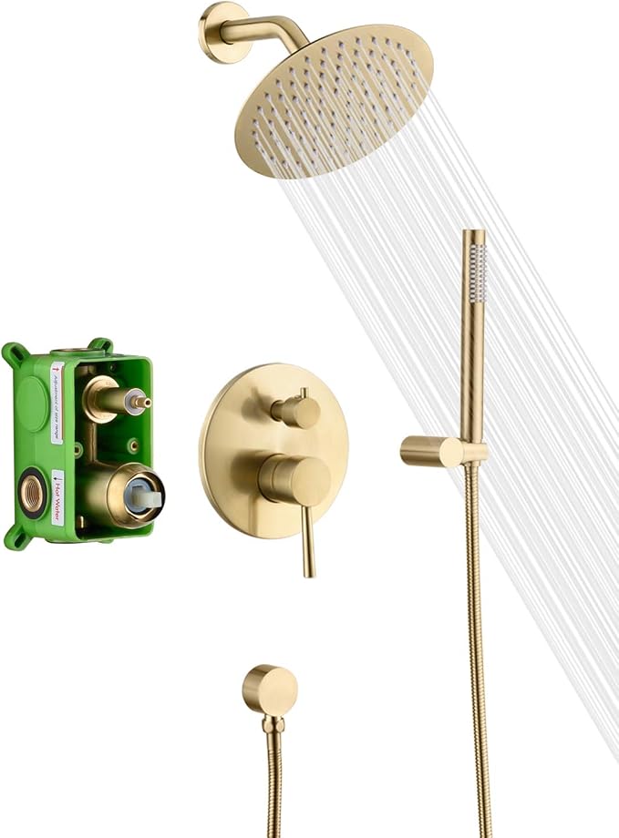 sumerain Brushed Gold Shower Faucet System by SUMERAINFAUCETS