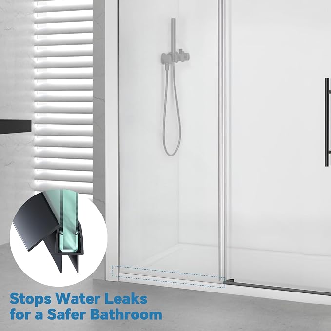 Shower Door Bottom Seal Strip, Fits 6mm Thick Glass, Prevents Leaks, Easy - Image 6