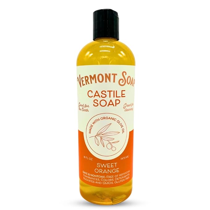 Vermont Orange Castile Soap, Gentle Liquid Soap by VermontSoap