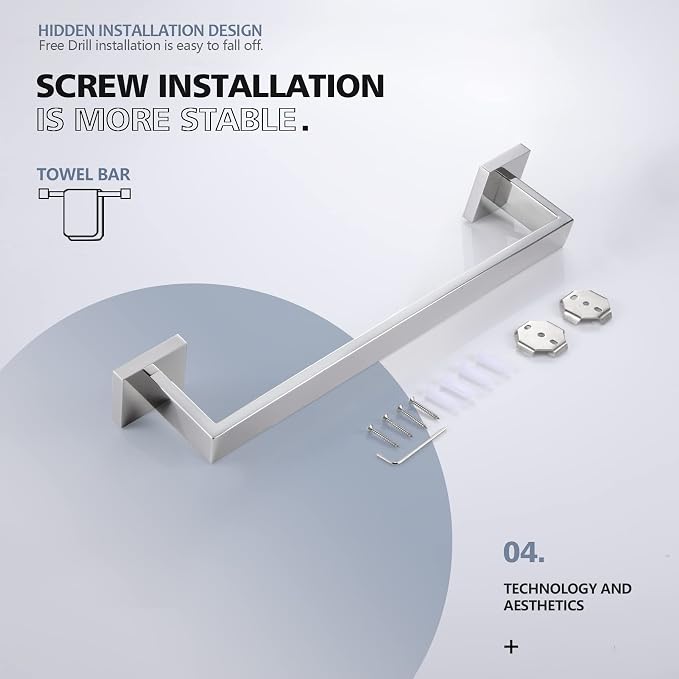 KOKOSIRI 16-Inch Single Towel Bar, Bathroom Kitchen Towel Holder, Wall Mounted - Image 7