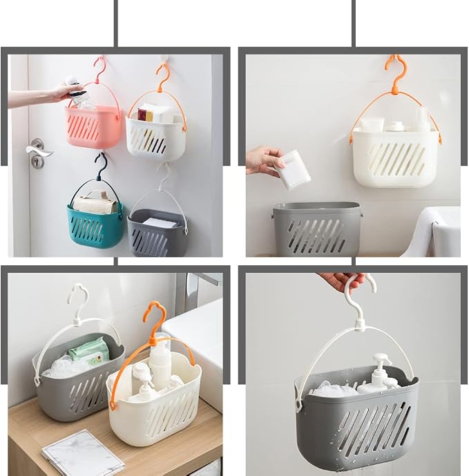 DOITOOL 2Pcs Hanging Shower Plastic Hanging Shower Baskets Portable Kitchen - Image 2