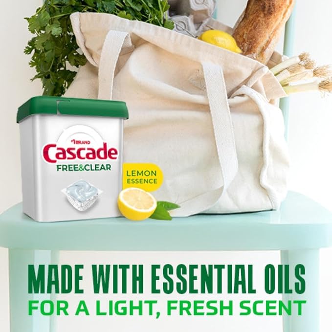 Cascade Free & Clear Dishwasher Pods, Dishwasher Detergent, Dish Detergent Soap - Image 6