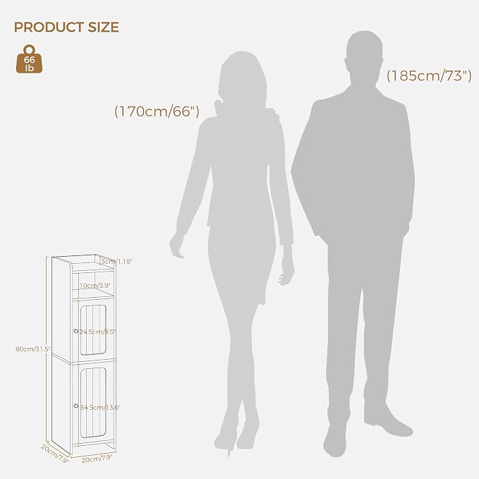 BEWISHOME Small Bathroom Cabinet, Bathroom Storage Cabinet - Image 2