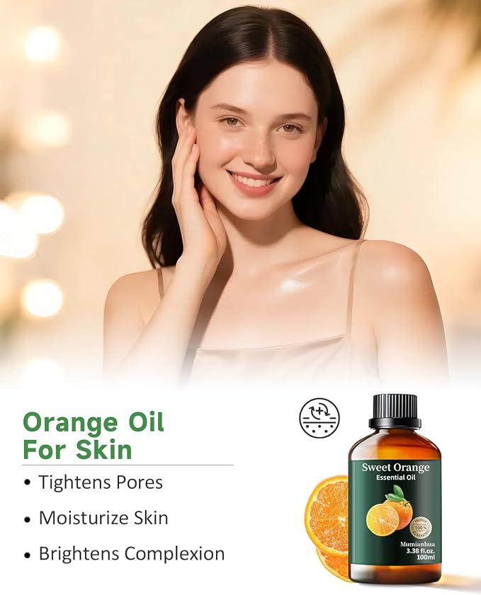 Orange Essential Oil Pure, Mumianhua Natural Sweet Orange Oil - Image 3