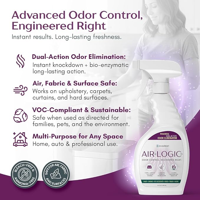 Dual-Action Odor Eliminator Spray 32 Fl Oz, Plant-Based Instant Knockdown & - Image 3