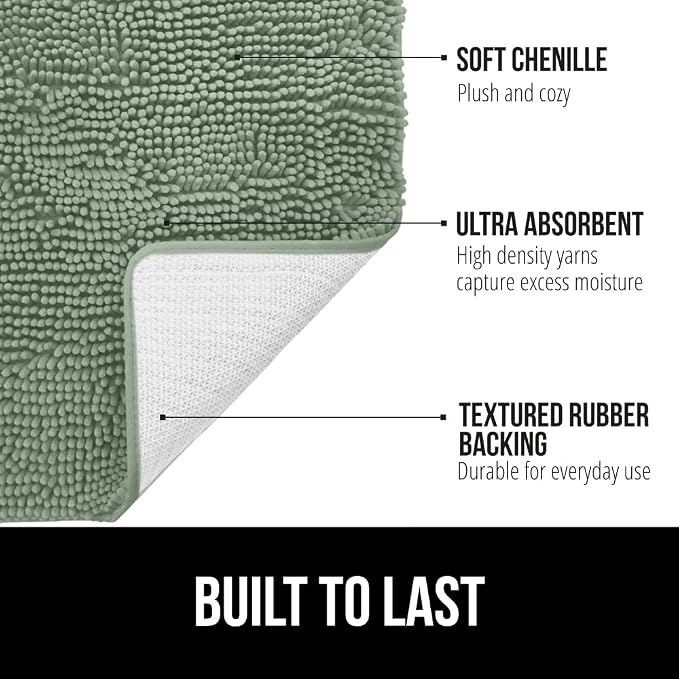 GORILLA GRIP Bathroom Rug Sets 3 Piece, Bath Mat Set and Oval Toilet Base - Image 3