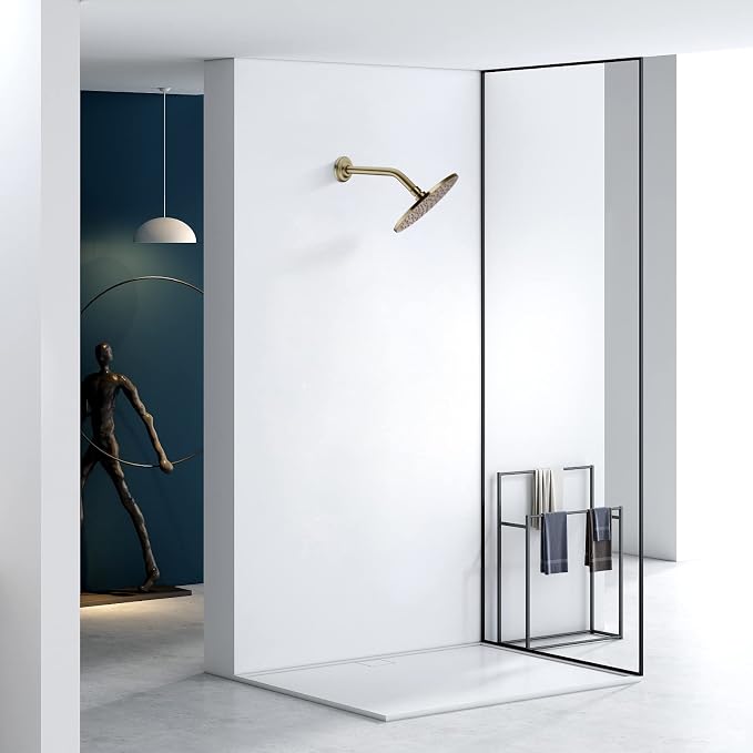 6 Inch Brushed Gold Angled Shower Arm - Image 4