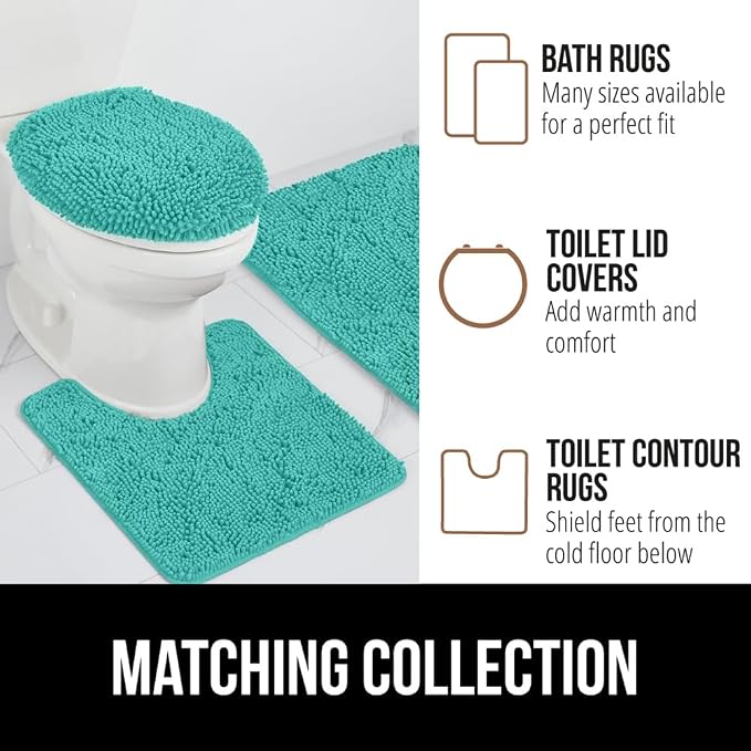 GORILLA GRIP Plush Absorbent Shaggy Chenille Bath Rug Mat - Image 8