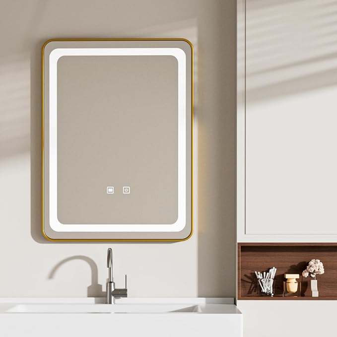 LED Bathroom Mirrors with Lights, 3 Colors Dimmable, Touch Sensor by Unknown