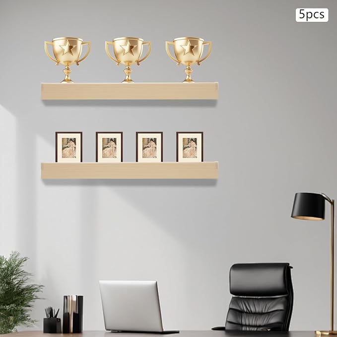 33 Inch Floating Shelves for Wall, 16 Inch Deep Hanging Shelf, Large Display & - Image 5
