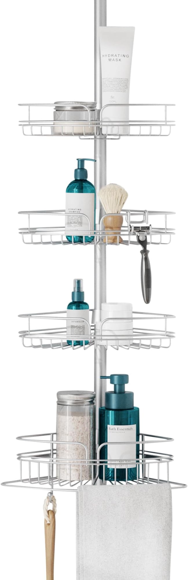 Zenna Home Tension Pole Shower Caddy Corner Organizer, Adjustable Standing by ZennaHome