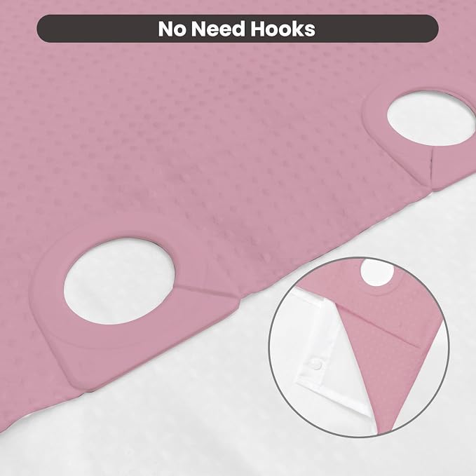 Inhousolu No Hook Waffle Weave Shower Curtain - Image 5