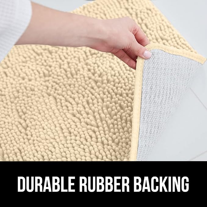 GORILLA GRIP Plush Absorbent Shaggy Chenille Bath Rug Mat - Image 4
