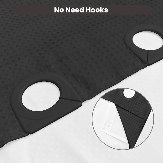 Inhousolu No Hook Waffle Weave Shower Curtain - Image 5