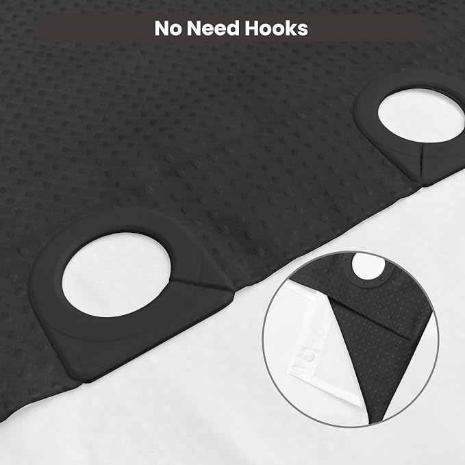 Inhousolu No Hook Waffle Weave Shower Curtain - Image 5