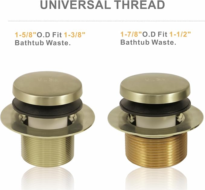 Tip Toe Bathtub Tub Drain Conversion Kit Assembly, Wellup Tub Drains Trim Kit - Image 4