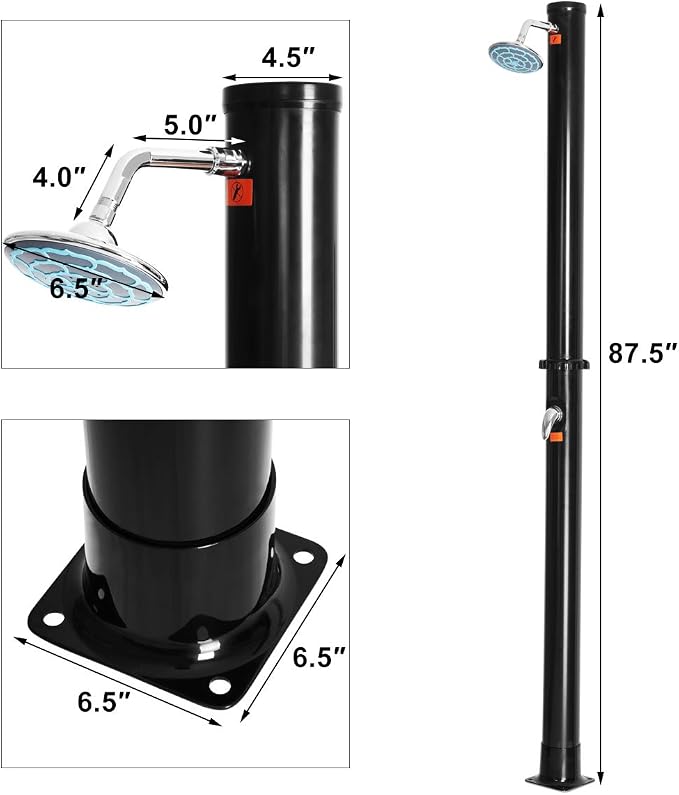 Giantex 7.2Ft 2-Section Solar Heated Shower - Image 5
