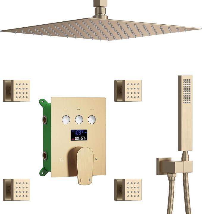 Brushed Gold Shower System by KATAIS