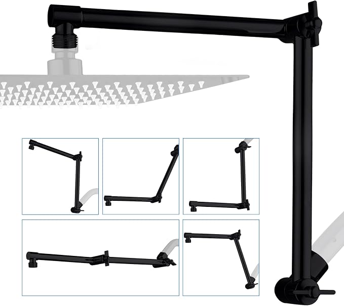G-Promise 16 Inch Shower Head Extension Arm, Solid Brass Height & Angle by G-Promise