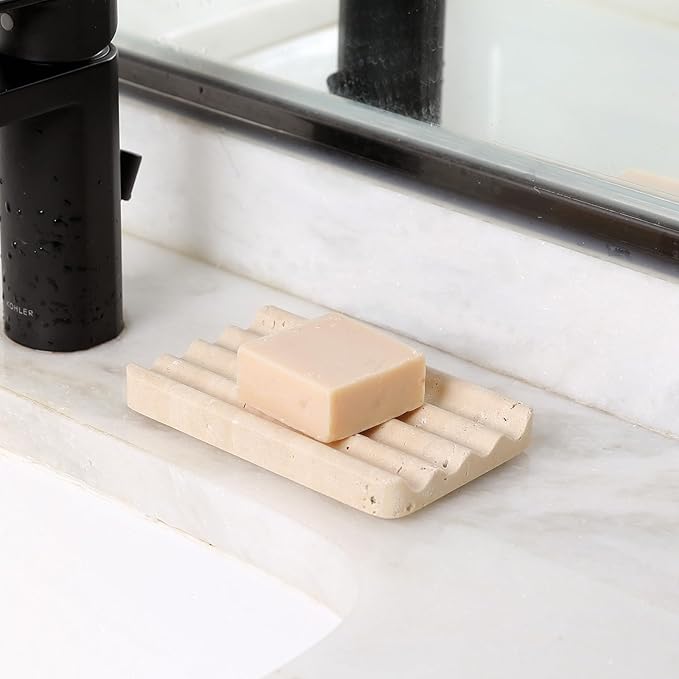 Marble Soap Dish, Easy Cleaning Natural Stone Sponge Holder - Image 8