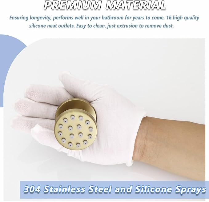 Brushed Gold Round Shower Faucet Set - Image 5