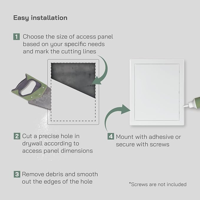 Vent Systems 8'' x 10'' Inch White Metal Access Panel - Image 4