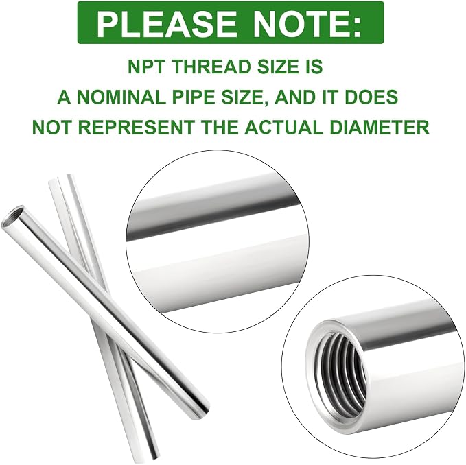 TAISHER 2PCS Stainless Steel Pipe Fittings, 3/4" NPT Female x 3/4" NPT Female - Image 6