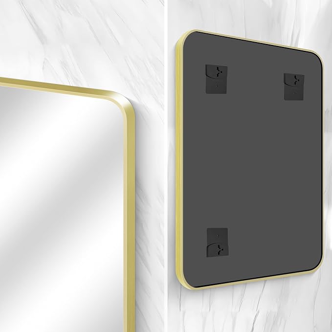 BONEWEI Gold Bathroom Mirror, 36x48 inch Wall Mirror - Image 8