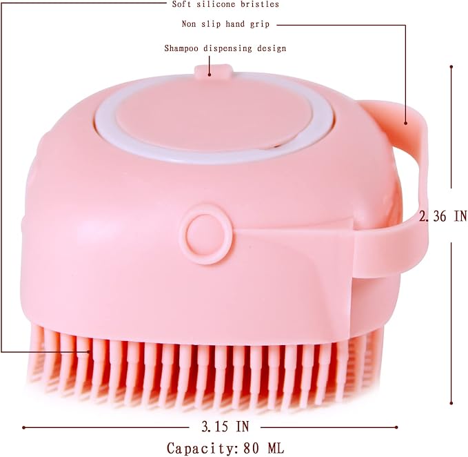 Pet Bath Brush Dog Baths Brush Shampoo Dispenser Soft Silicone Dog Bathing - Image 7