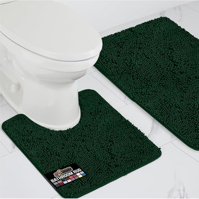 GORILLA GRIP Bathroom Rug Sets, Soft Chenille 2 Piece Area Rugs Set, Toilet by GorillaGrip