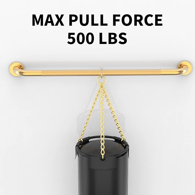 36 Inch Anti Slip Shower Grab Gold, Munzong Bathroom Grab Bar, Knurled Bathroom - Image 3