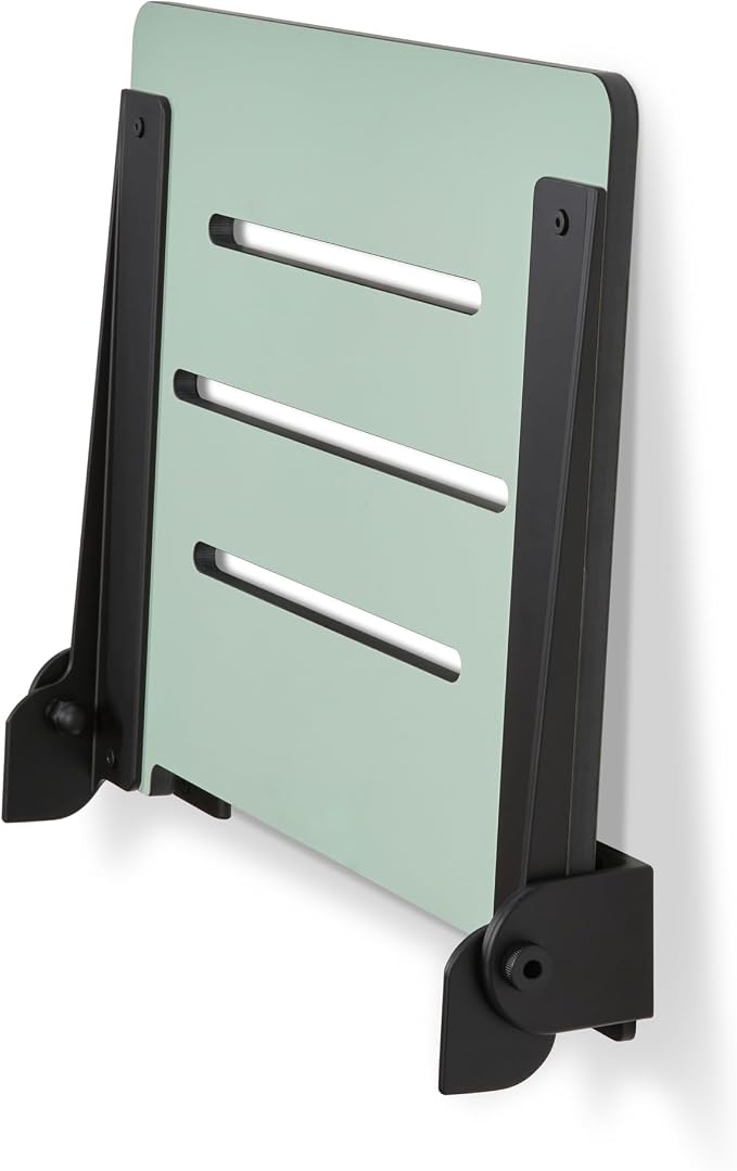 18 inch Silhouette Slimline Folding Wall Mount Shower Bench Seat, Sea Green Seat - Image 8